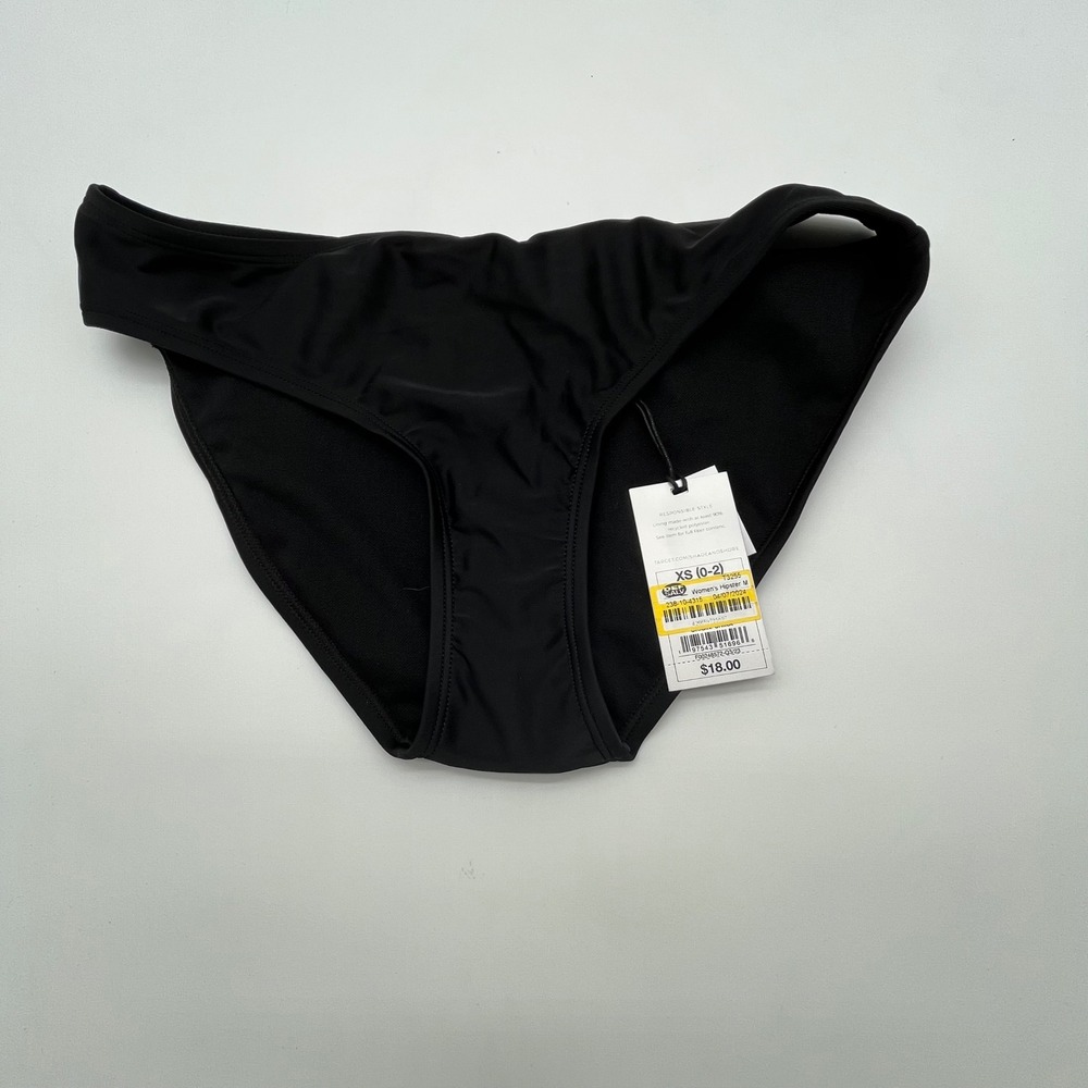 Shade & Shore Black Hipster Bikini Bottom Women XS Low Rise Medium Coverage